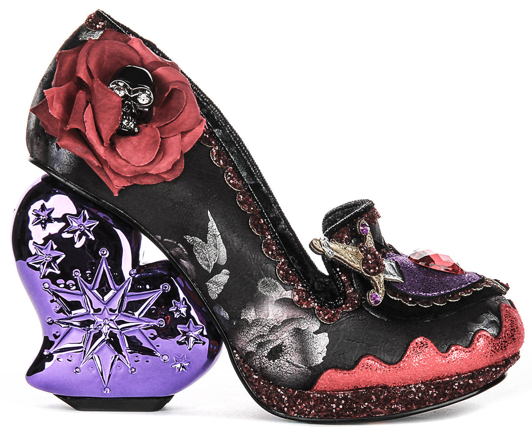 Irregular Choice Heart Breaker In Black Purple For Women Party