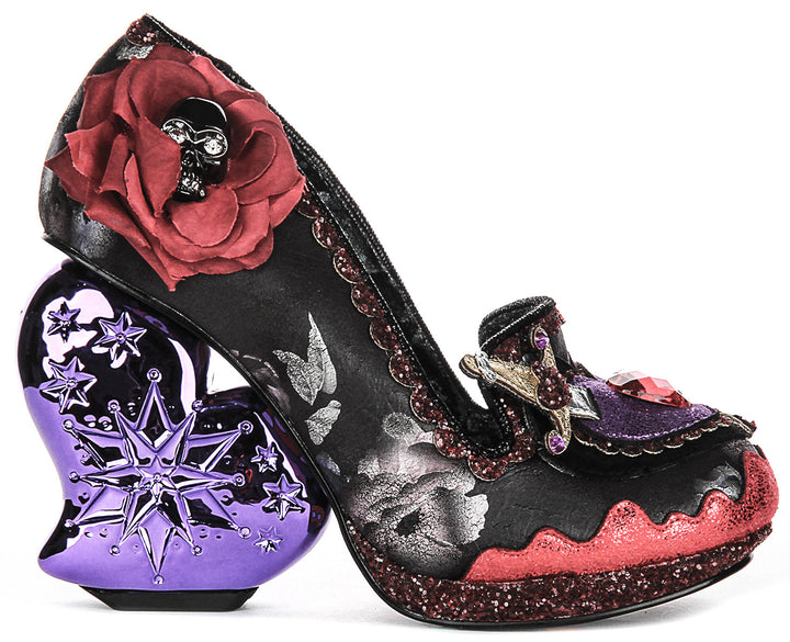 Irregular Choice Heart Breaker In Black Purple For Women