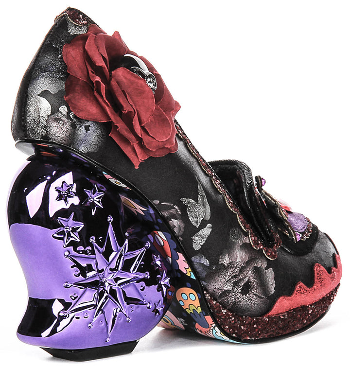 Irregular Choice Heart Breaker In Black Purple For Women