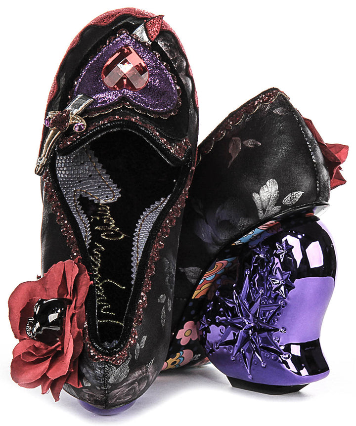 Irregular Choice Heart Breaker In Black Purple For Women