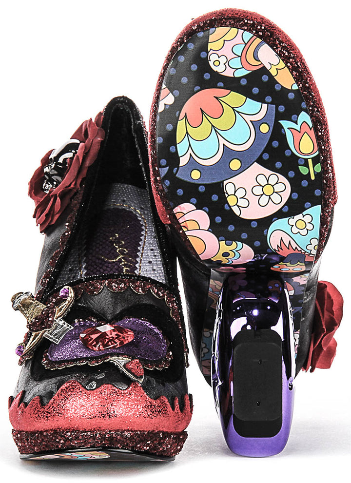 Irregular Choice Heart Breaker In Black Purple For Women