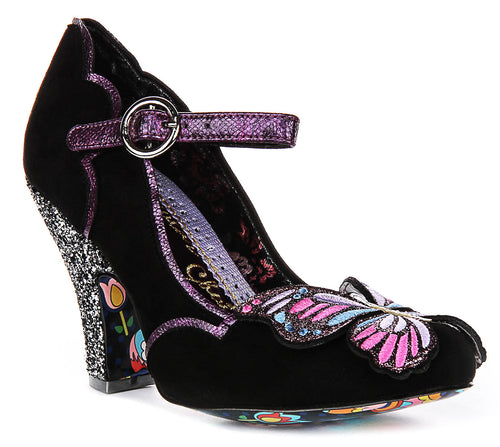 Irregular Choice Moth To A Flame In Black Purple For Women