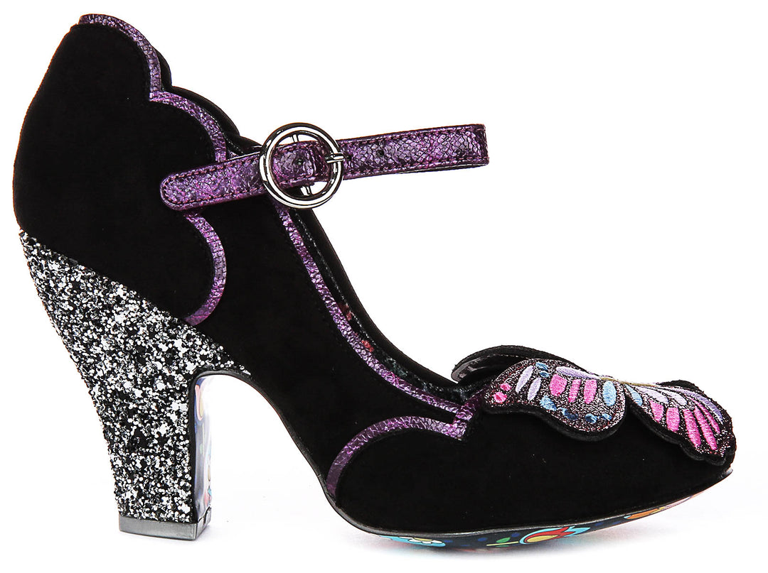 Irregular Choice Moth To A Flame In Black Purple For Women