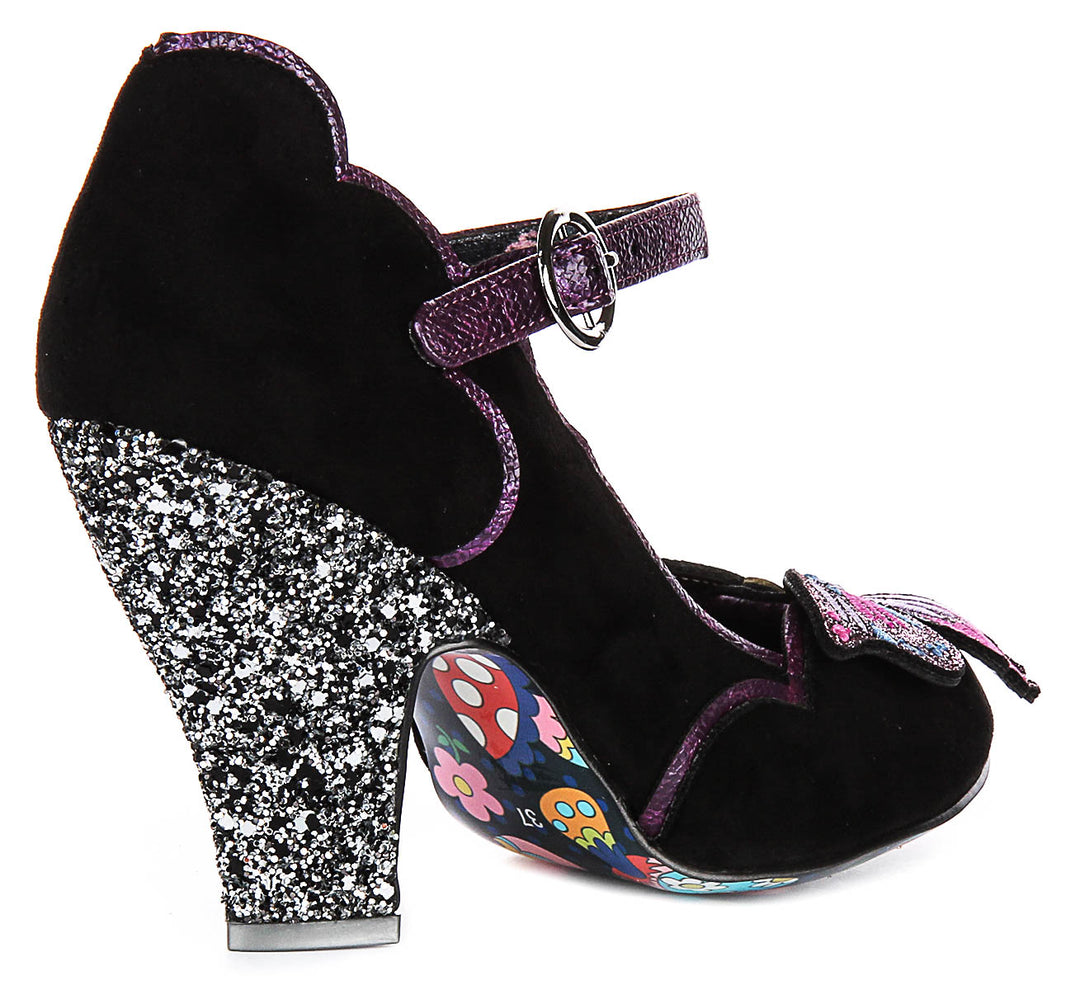 Irregular Choice Moth To A Flame In Black Purple For Women