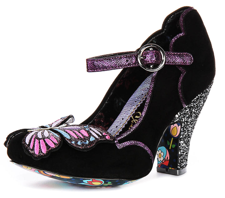 Irregular Choice Moth To A Flame In Black Purple For Women