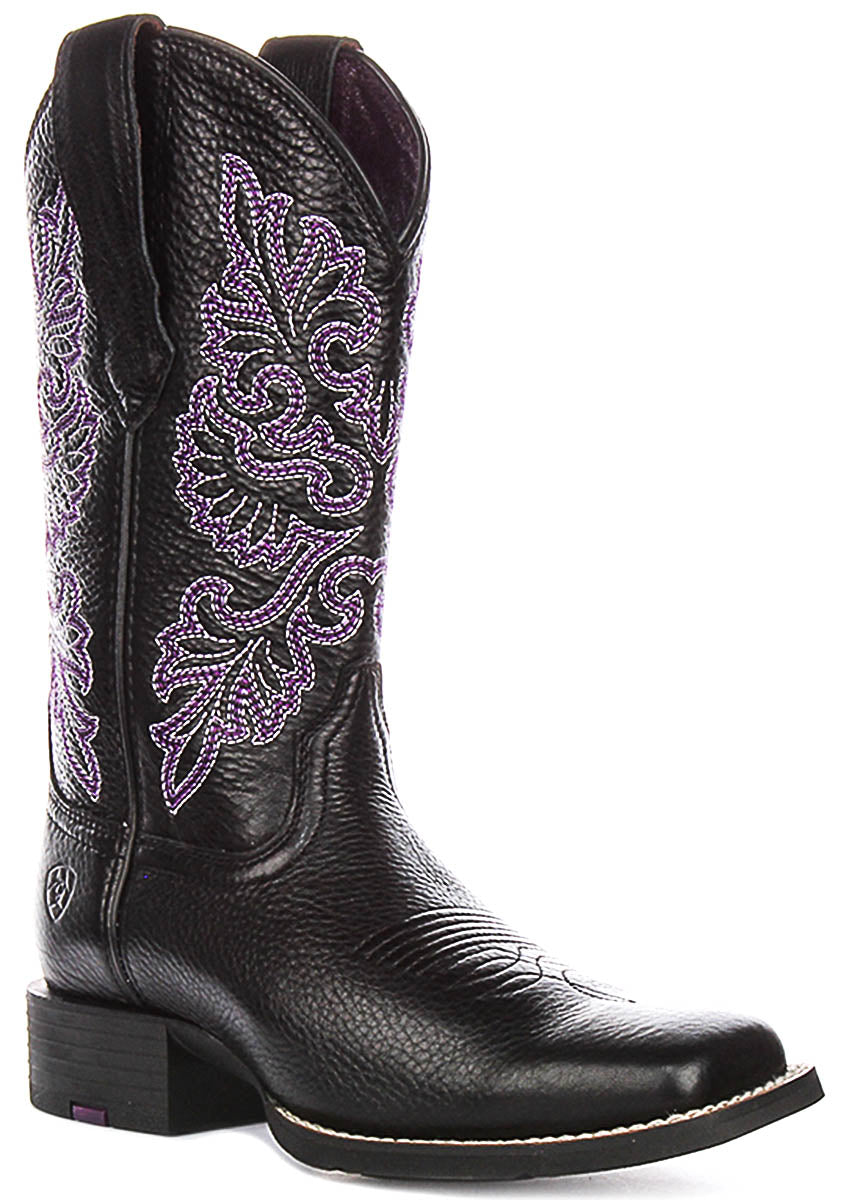 Ariat Round Up Stretc In Black Purple For Women
