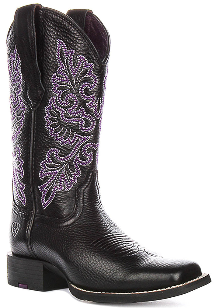 Ariat Round Up Stretc In Black Purple For Women