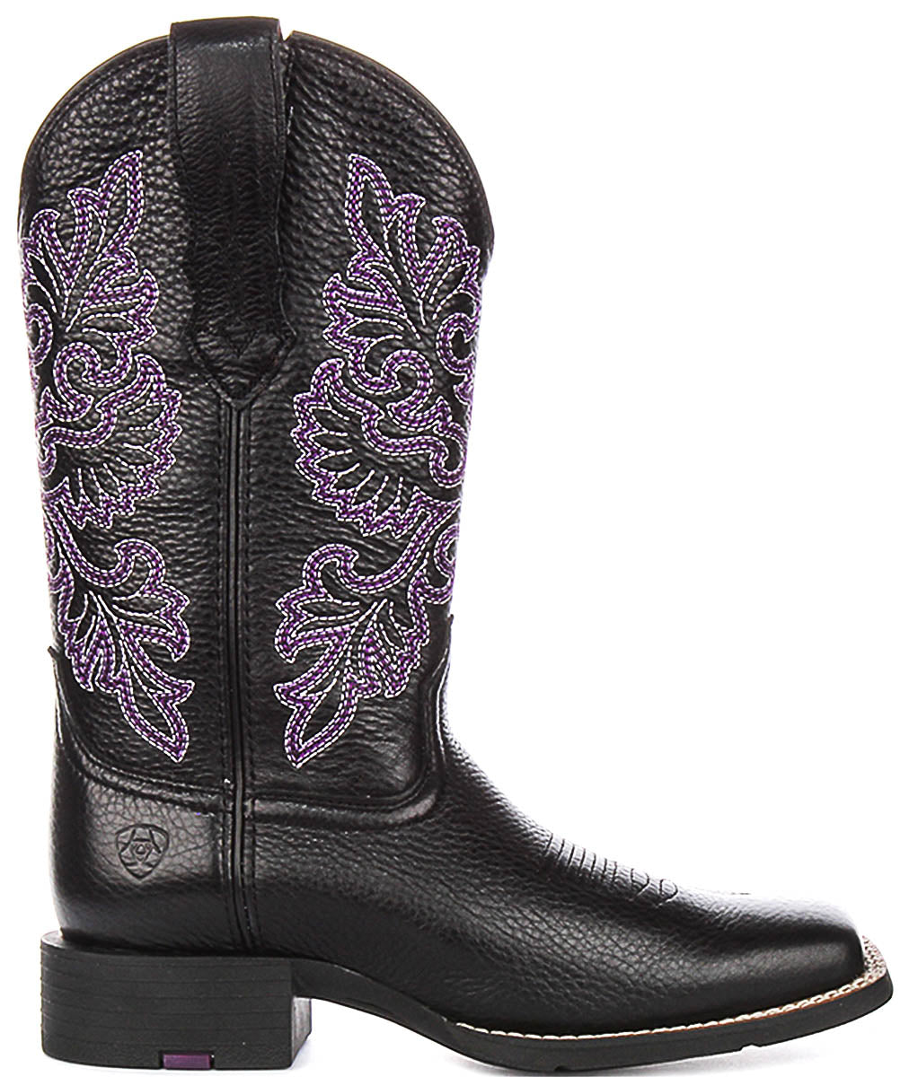 Ariat Round Up Stretc In Black Purple For Women