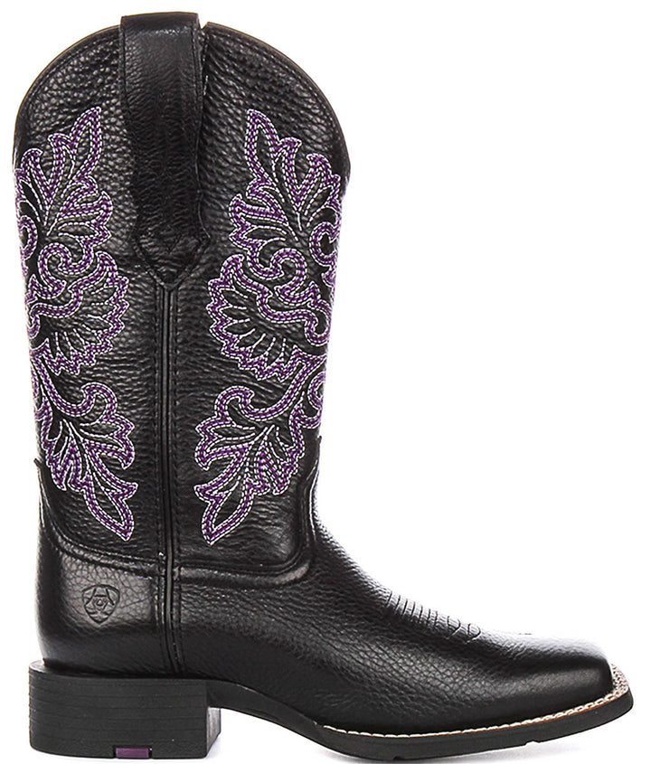 Ariat Round Up Stretc In Black Purple For Women