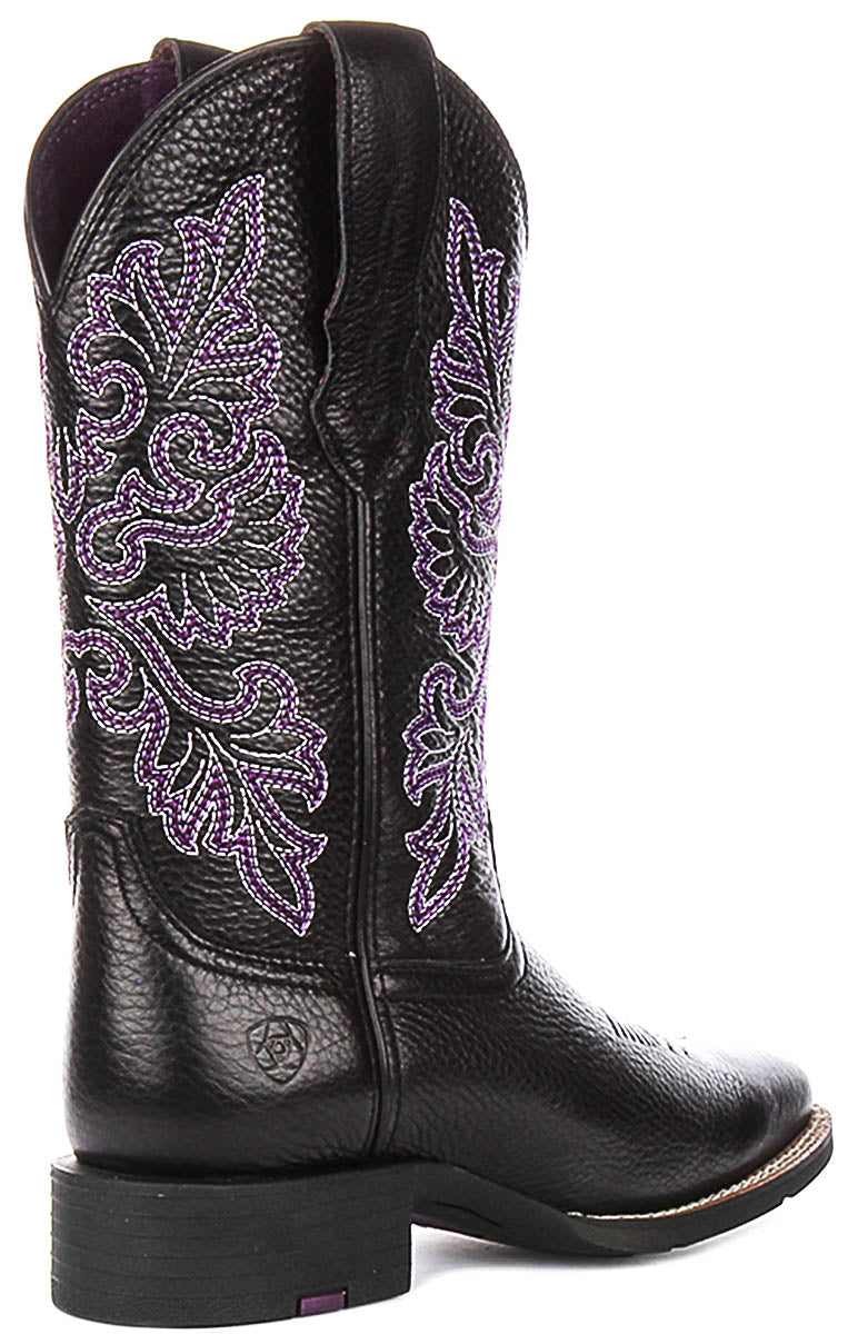 Ariat Round Up Stretc In Black Purple For Women