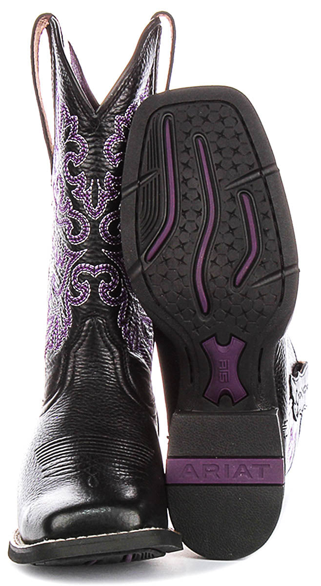 Ariat Round Up Stretc In Black Purple For Women