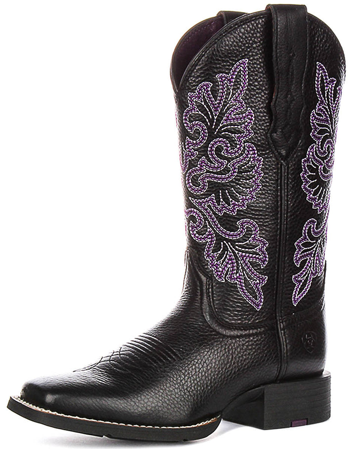 Ariat Round Up Stretc In Black Purple For Women