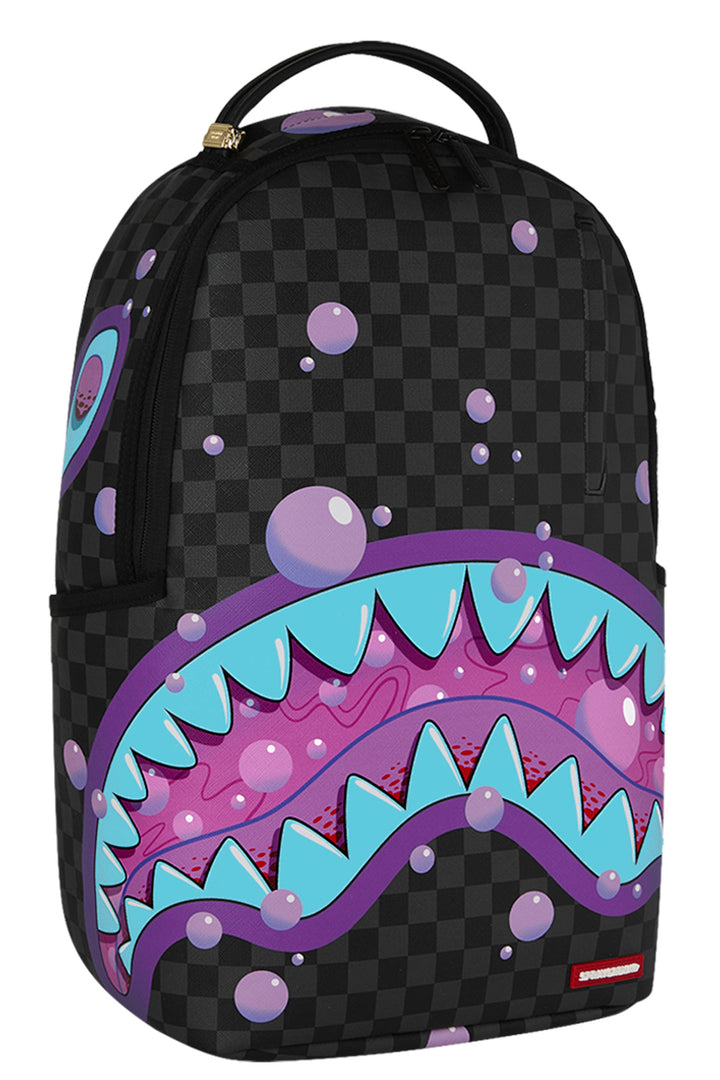 Sprayground Purple Slime Shark Backpack In Black Purple