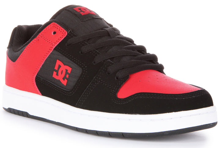 DC Shoes Manteca 4 Baskets en cuir à lacets poure en noir rouge