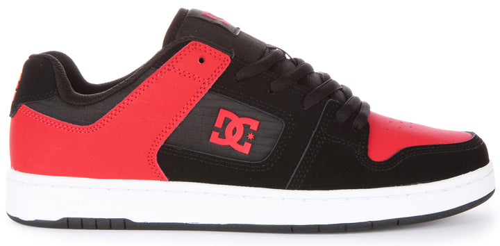 DC Shoes Manteca 4 Schnürung Leder Court Turnschuhe Schwarz Rot