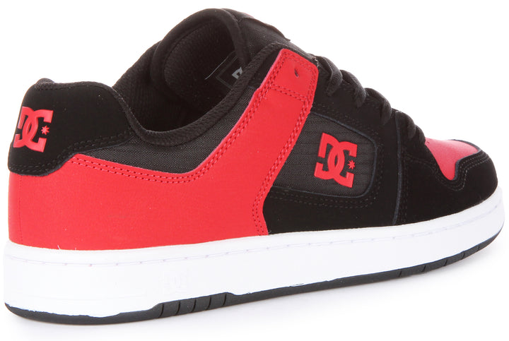 DC Shoes Manteca 4 Schnürung Leder Court Turnschuhe Schwarz Rot