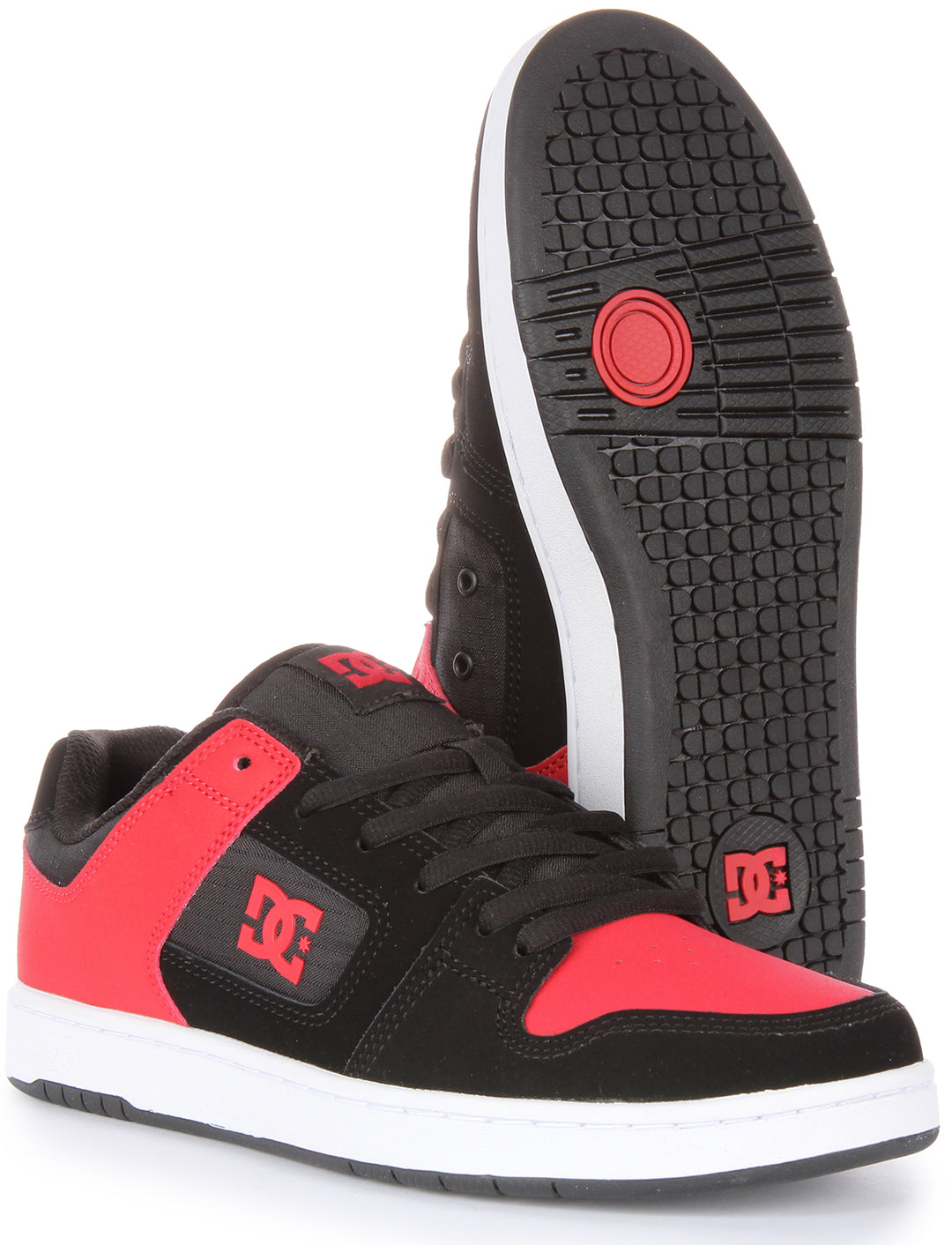 Dc Shoes Manteca In Black Red Lace Up Court Skateboard Shoes