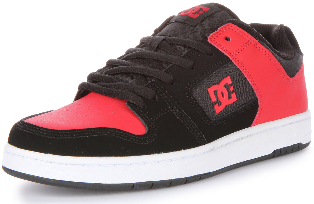 DC Shoes Manteca 4 Schnürung Leder Court Turnschuhe Schwarz Rot