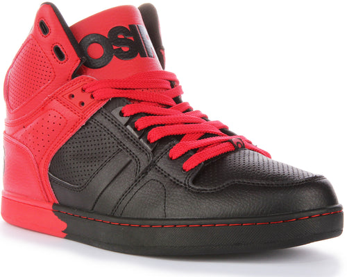 Osiris Zapatillas de Hombre NYC 83 CLK  Patines Midtop con Tacón en Negro Rojo