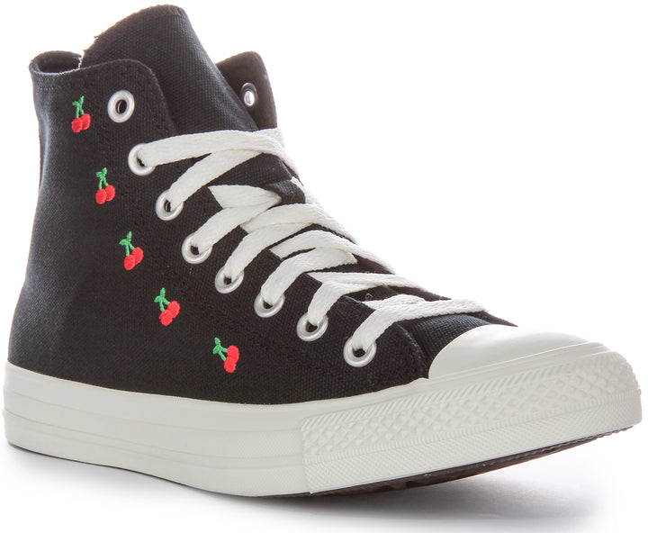 Converse Chuck Taylor All Star Cerises Chaussures de sport en textile pour femmes en noir rouge