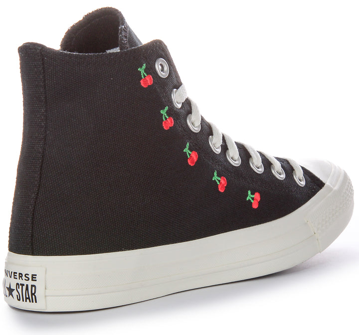 Converse Chuck Taylor All Star Cerises Chaussures de sport en textile pour femmes en noir rouge