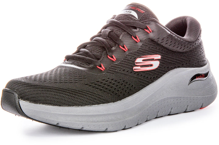 Skechers Arch Fit 2.0 Trainer In Black Red For Men