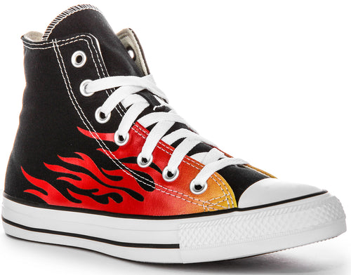 Converse 171130C All Star Flame Hi In Black Red