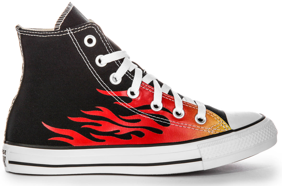 Converse 171130C All Star Flame Hi In Black Red