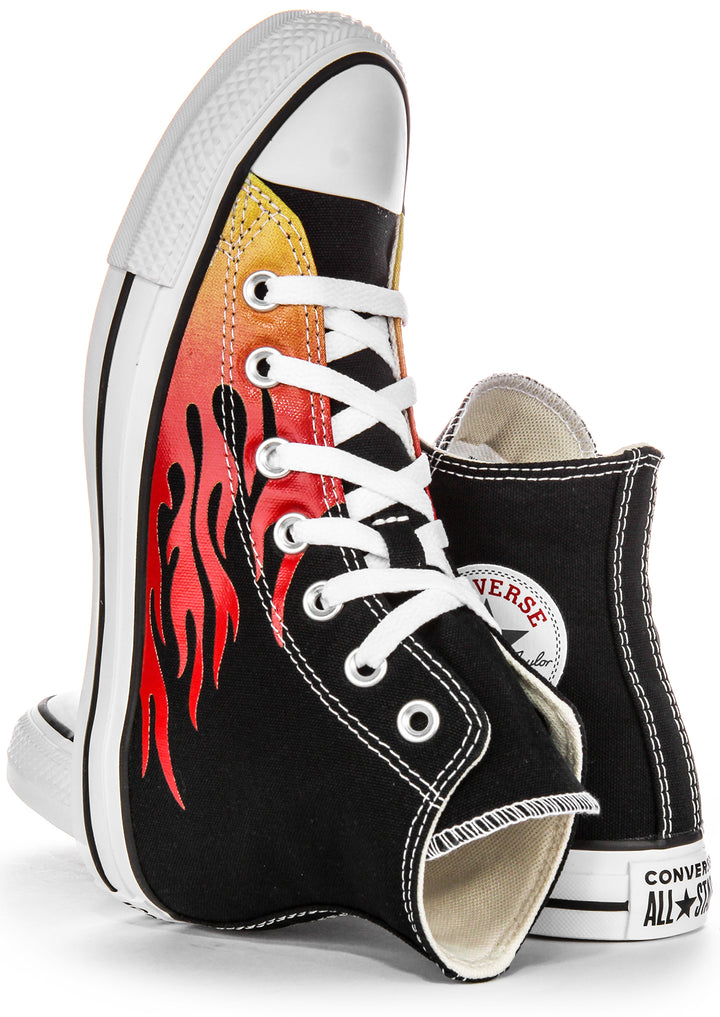 Converse 171130C All Star Flame Hi In Black Red