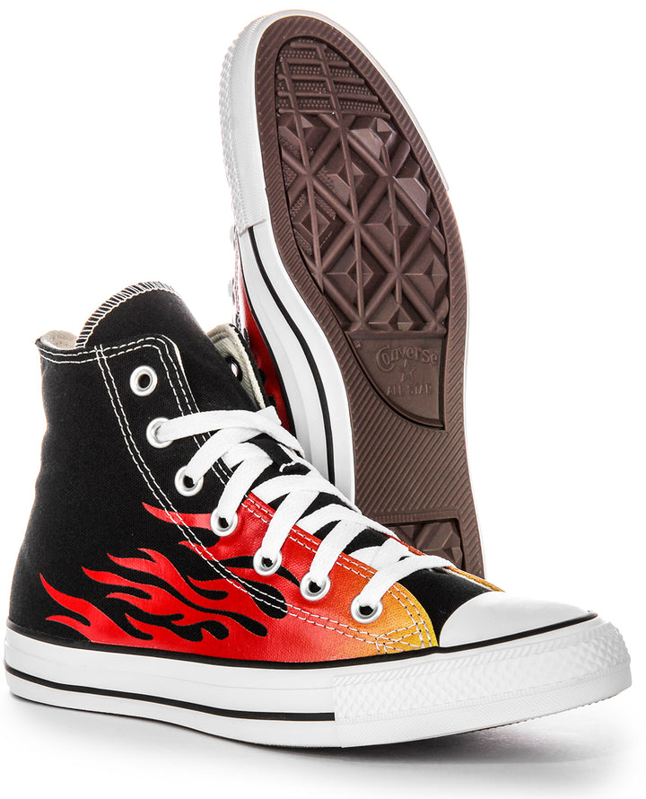 Converse 171130C All Star Flame Hi In Black Red