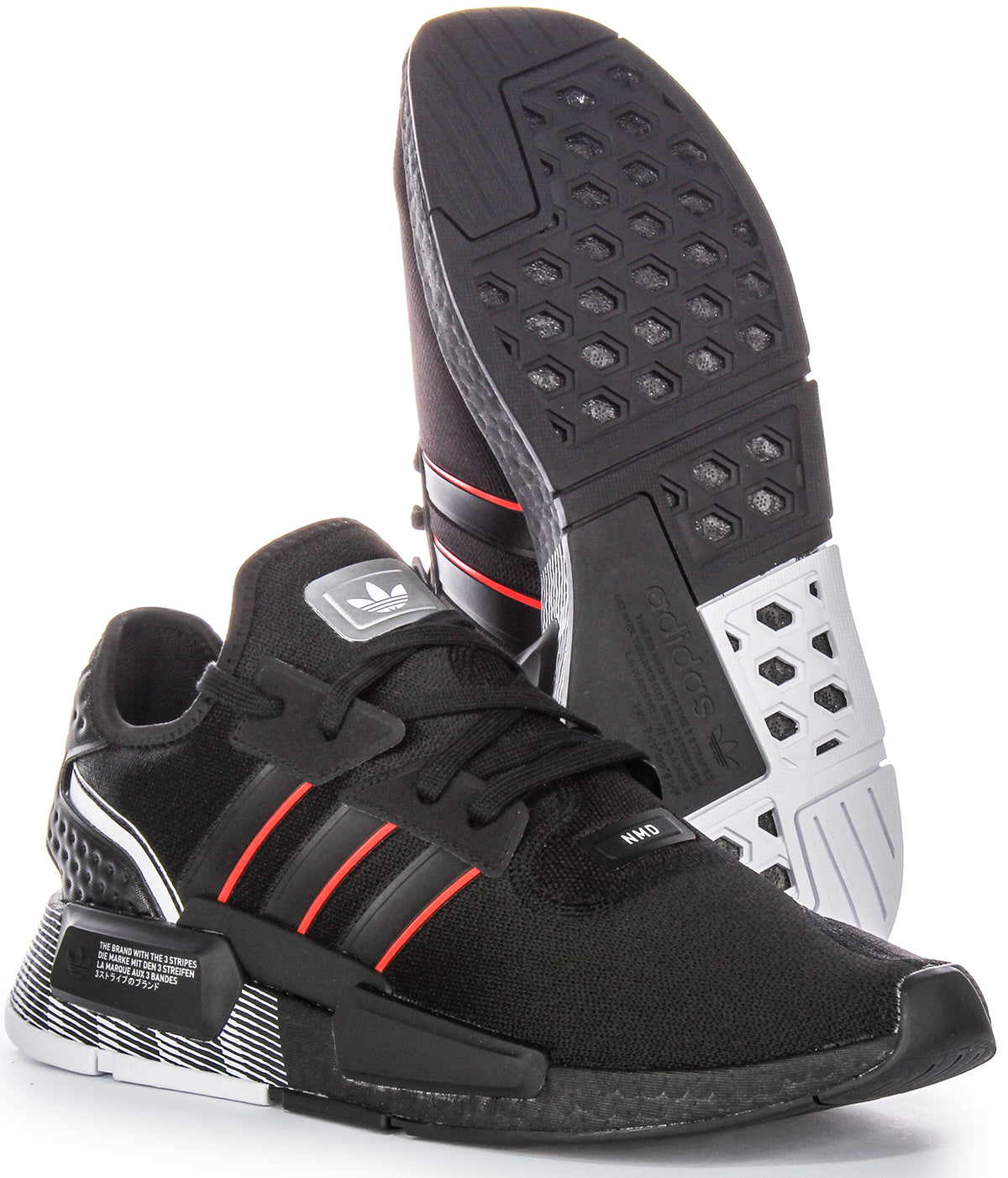 Nmd black/black/solar red hotsell