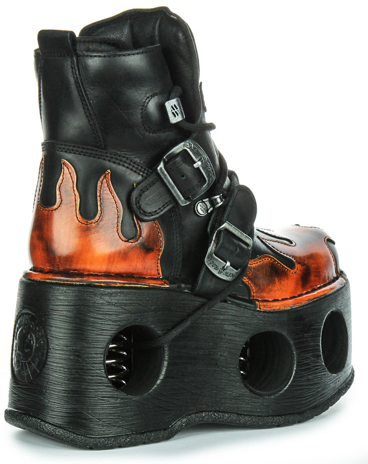 Newrock 288 Neptune In Black Red Flame Platform