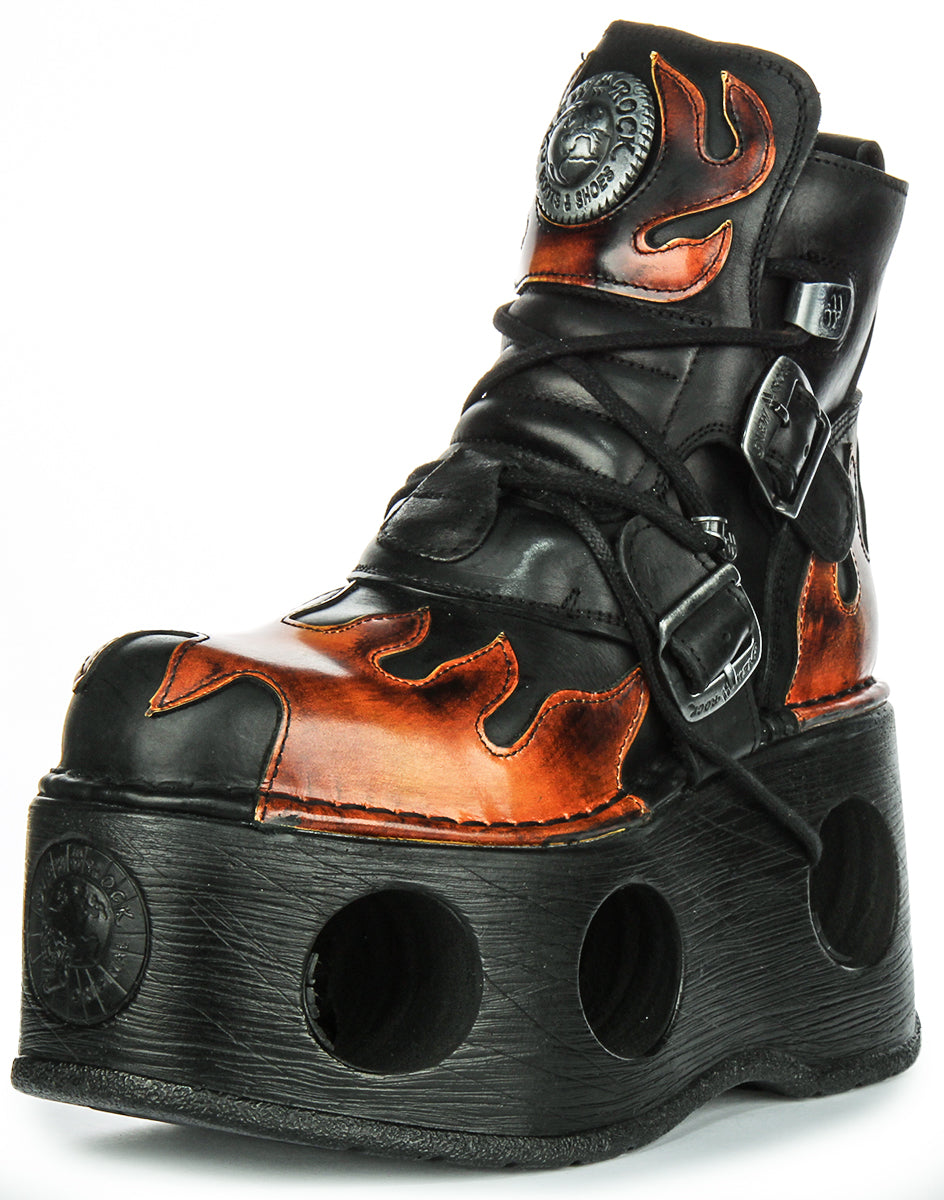 Newrock 288 Neptune In Black Red Flame Platform