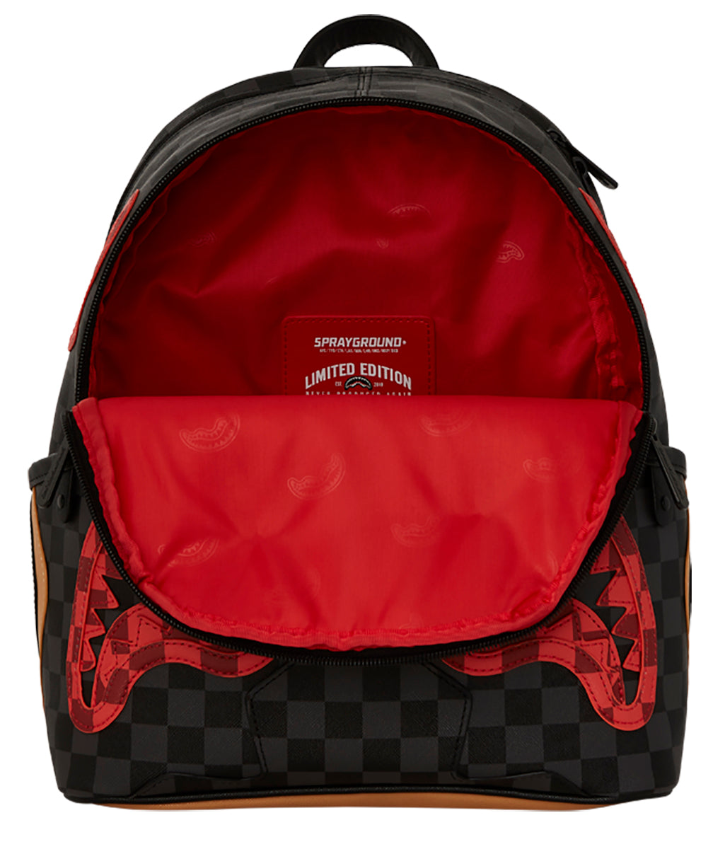 Sprayground Evil Genuis Triple Decker Savage In Black Red | Bag