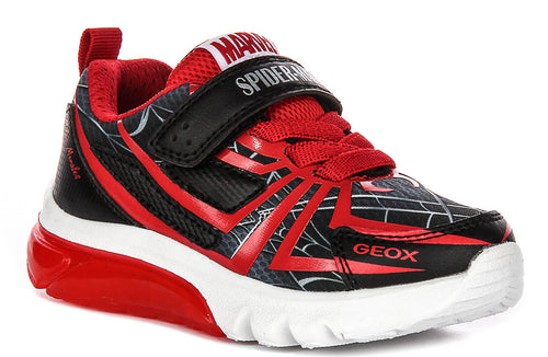 Geox J Ciberdrone A In Black Red For Kids