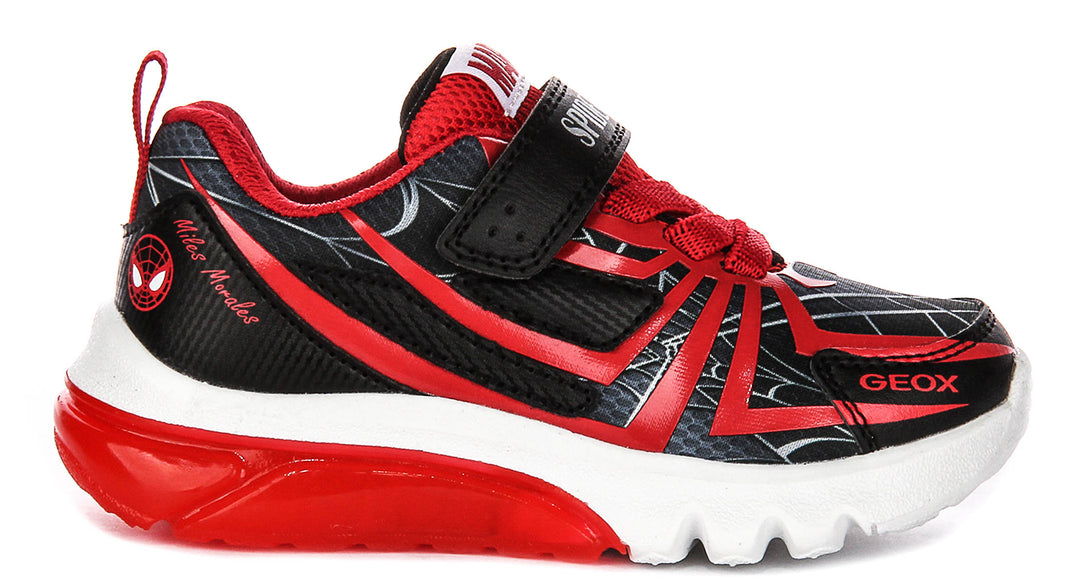 Geox J Ciberdrone A In Black Red For Kids