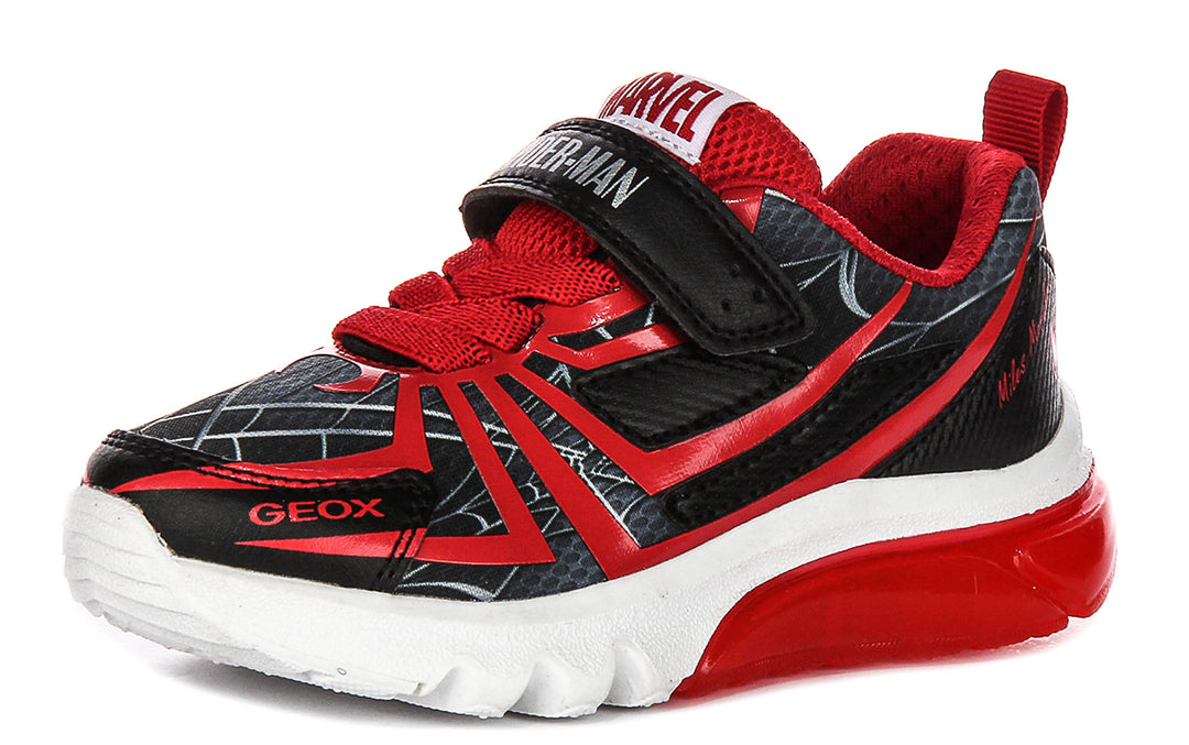 Geox J Ciberdrone A In Black Red For Kids