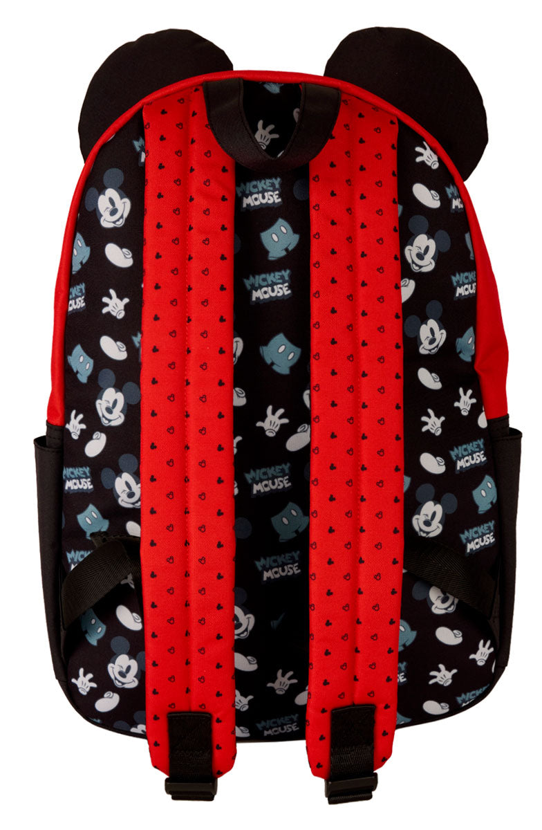 Loungefly Mickey & Mouse Nylon Backpack In Black Red