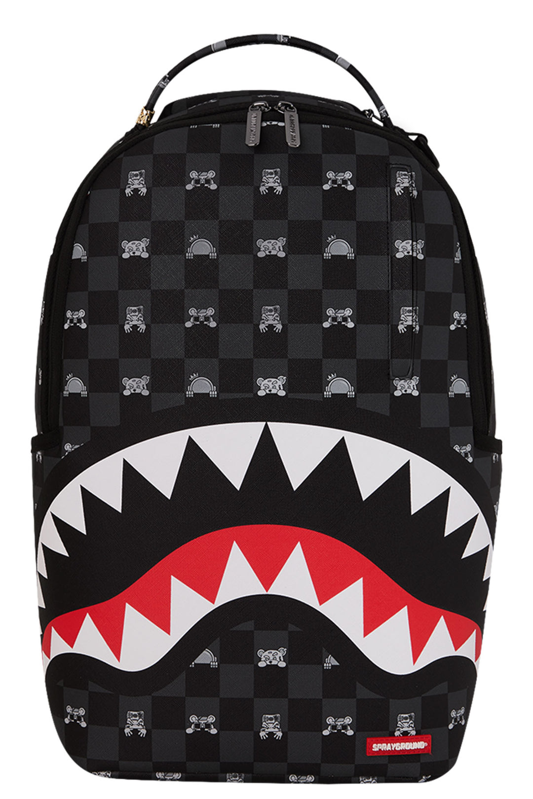 Sprayground Shark Mob Hideout Backpack In Black Red