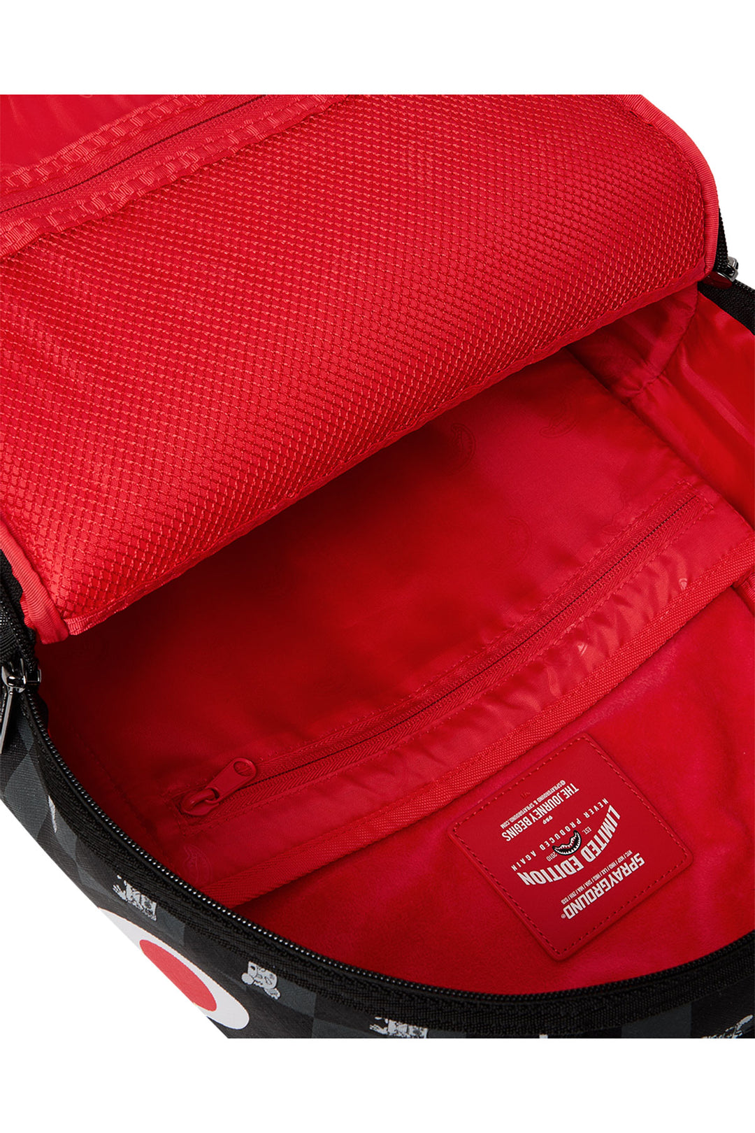 Sprayground Shark Mob Hideout Backpack In Black Red