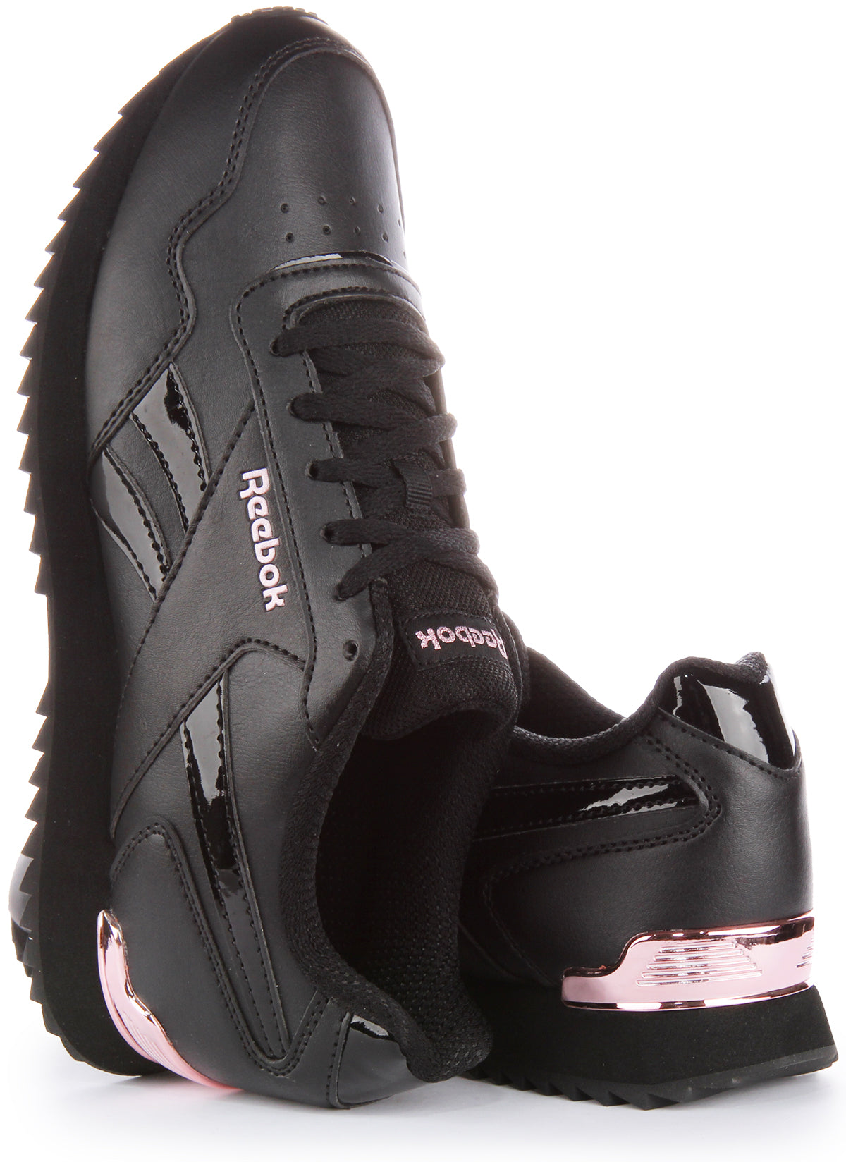 Reebok Royal Glide Rip Black Rose gold Womens Lace up Trainers