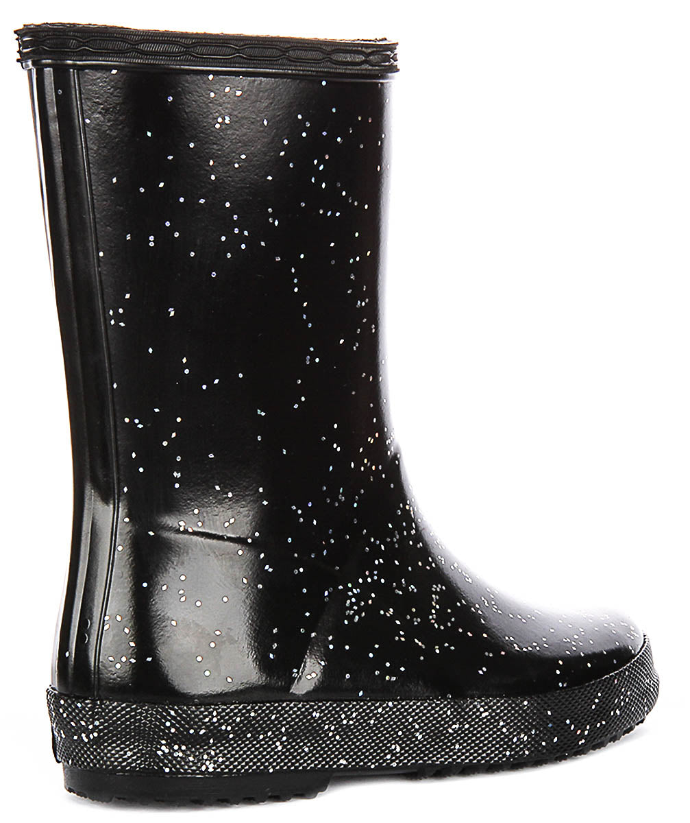 Hunter Kids First Glitter In Black Shiny For Infants