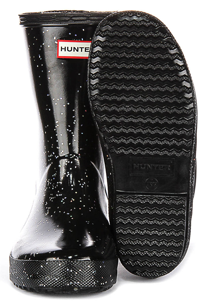 Hunter Kids First Glitter In Black Shiny For Infants