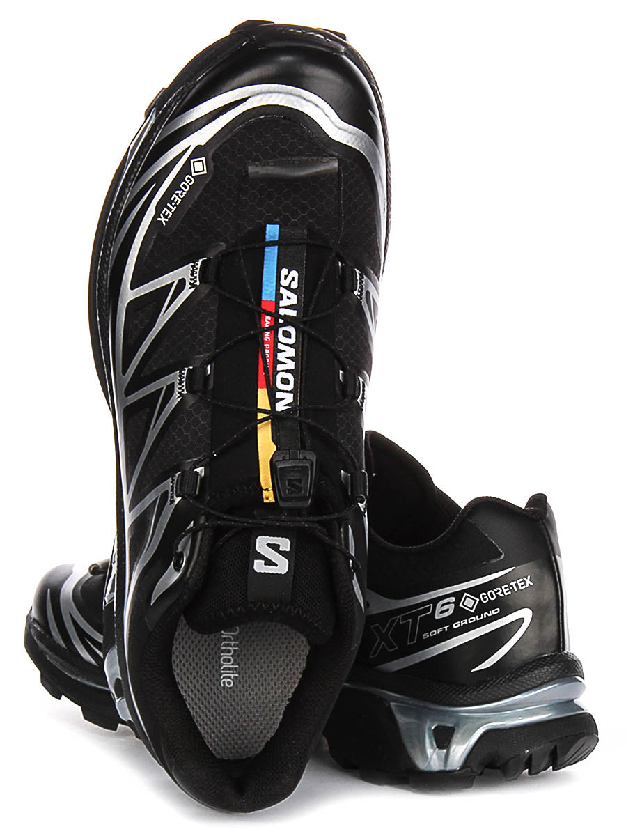 Salomon XT 6 Goretex In Black Silver | Waterproof Outdoor Shoes