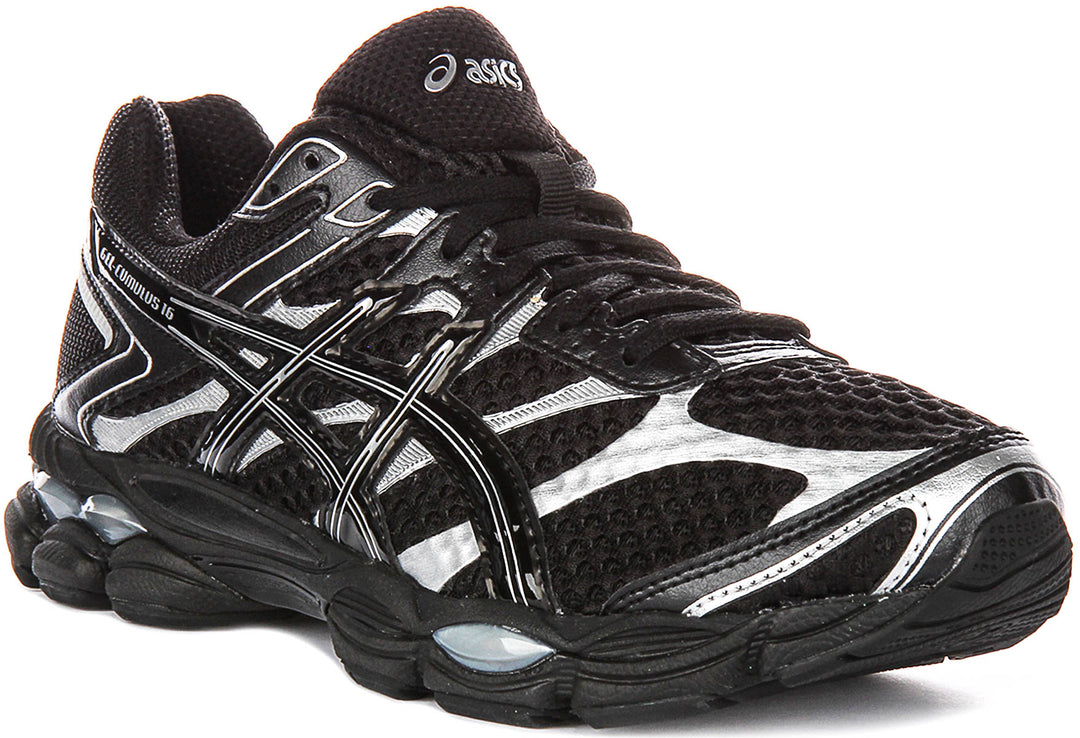 Asics Gel Cumulus 16 In Black Silver For Unisex