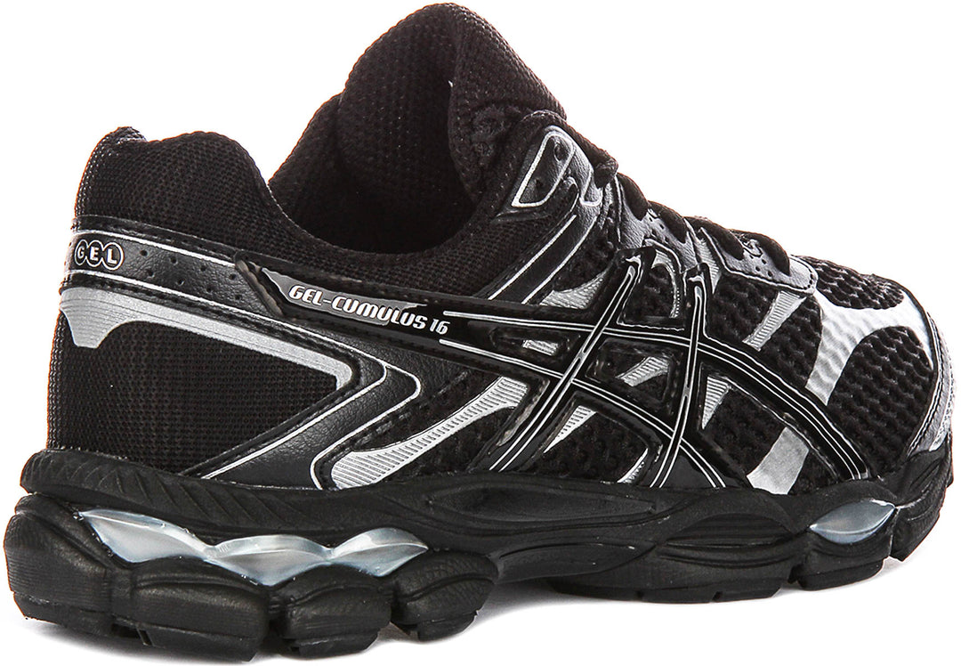 Asics Gel Cumulus 16 In Black Silver For Unisex