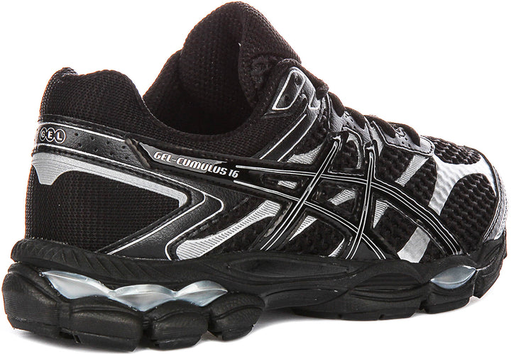 Asics Gel Cumulus 16 In Black Silver For Unisex