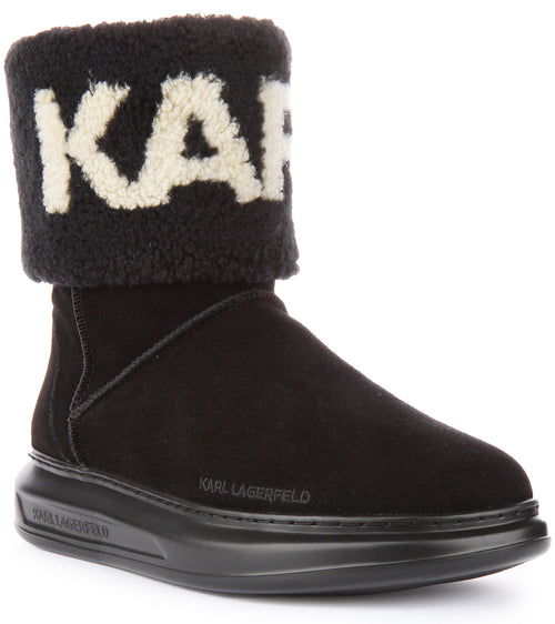 Karl Lagerfeld Kapri Kosi In Black Suede For Women