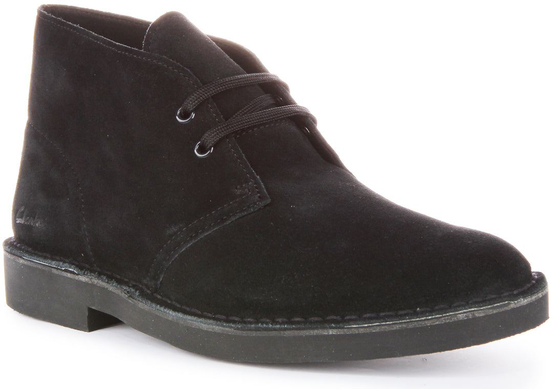 Clarks Desert Boot Evo In Black Suede For Men Lace up Boots