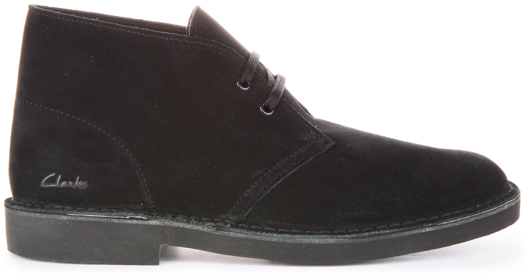 Clarks Originals Desert Boot Evo Stivaletto stringato in pelle scamosciata da uomo in camoscio nero